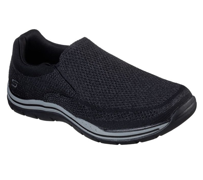 Skechers Herr Svarta Slip On - Relaxed Fit: Expected - Gomel - Sverige (MBAZO-9831)